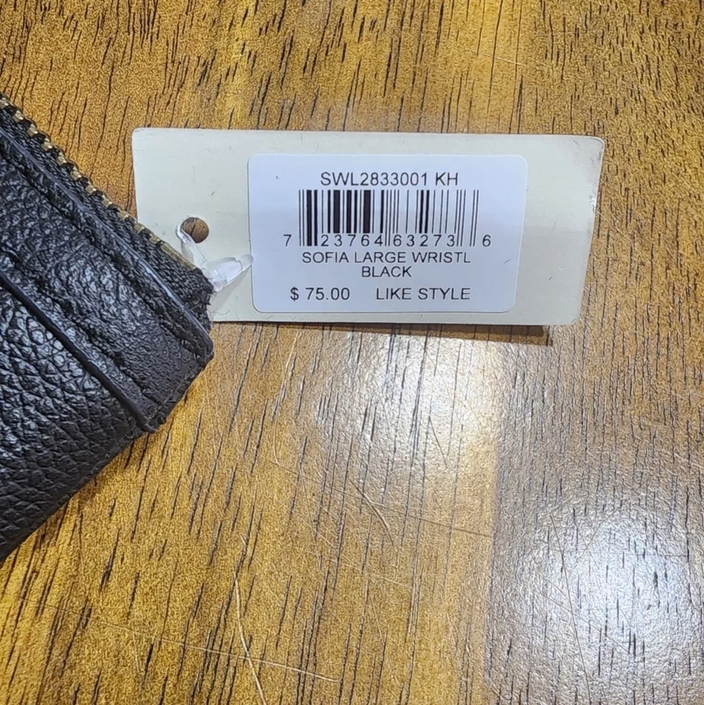 Fossil Black Sofia Large Wristlet